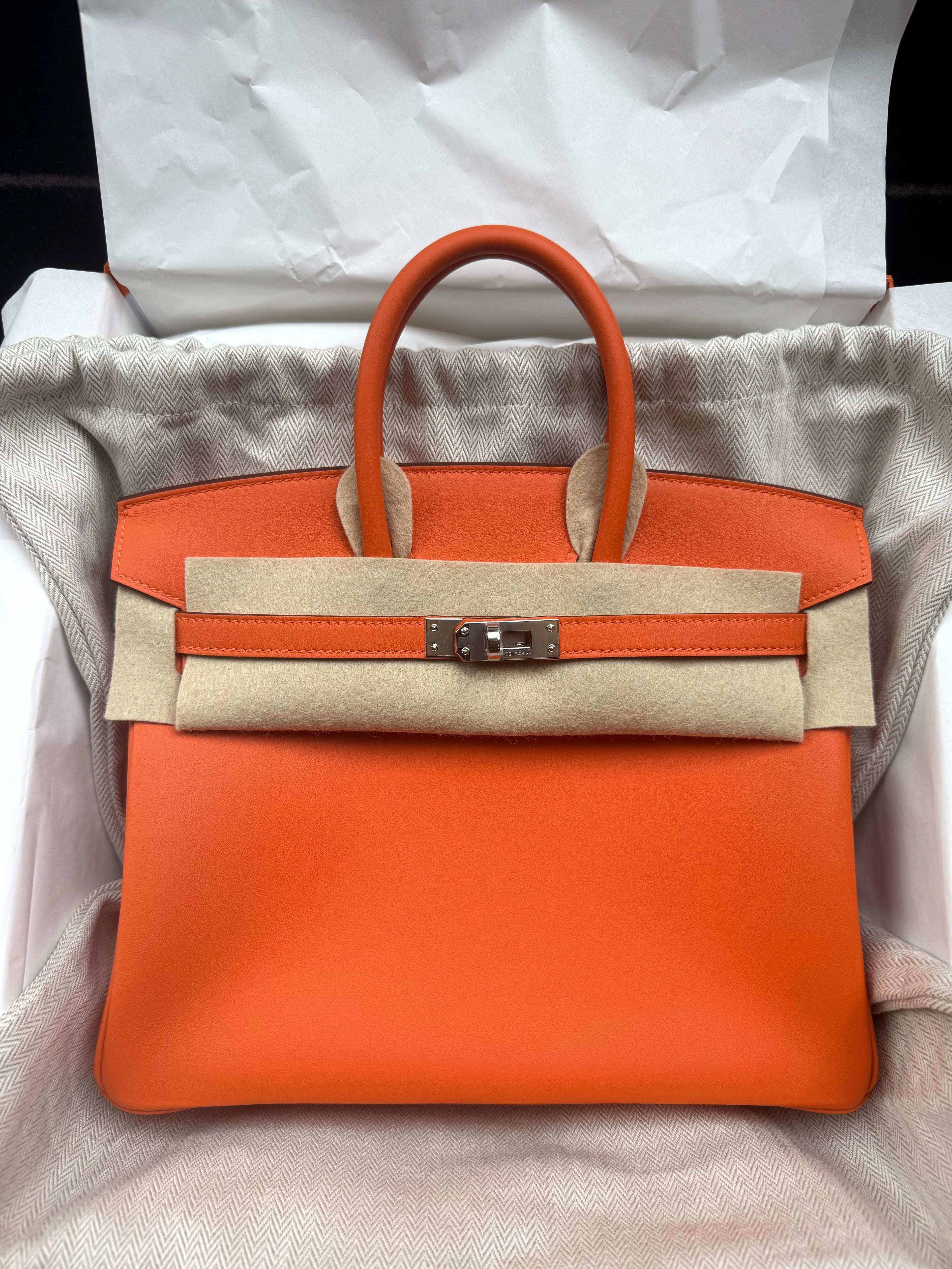 Luxury Promise Birkin 25 Orange swift k stamp