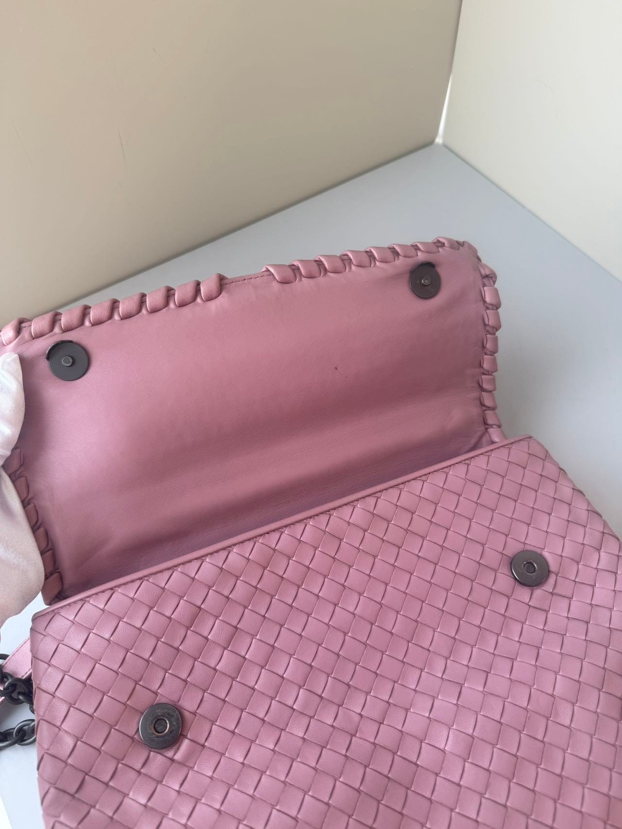 Luxury Promise Bottega Veneta Olimpia Medium Shoulder Bag Dusty Rose Pink