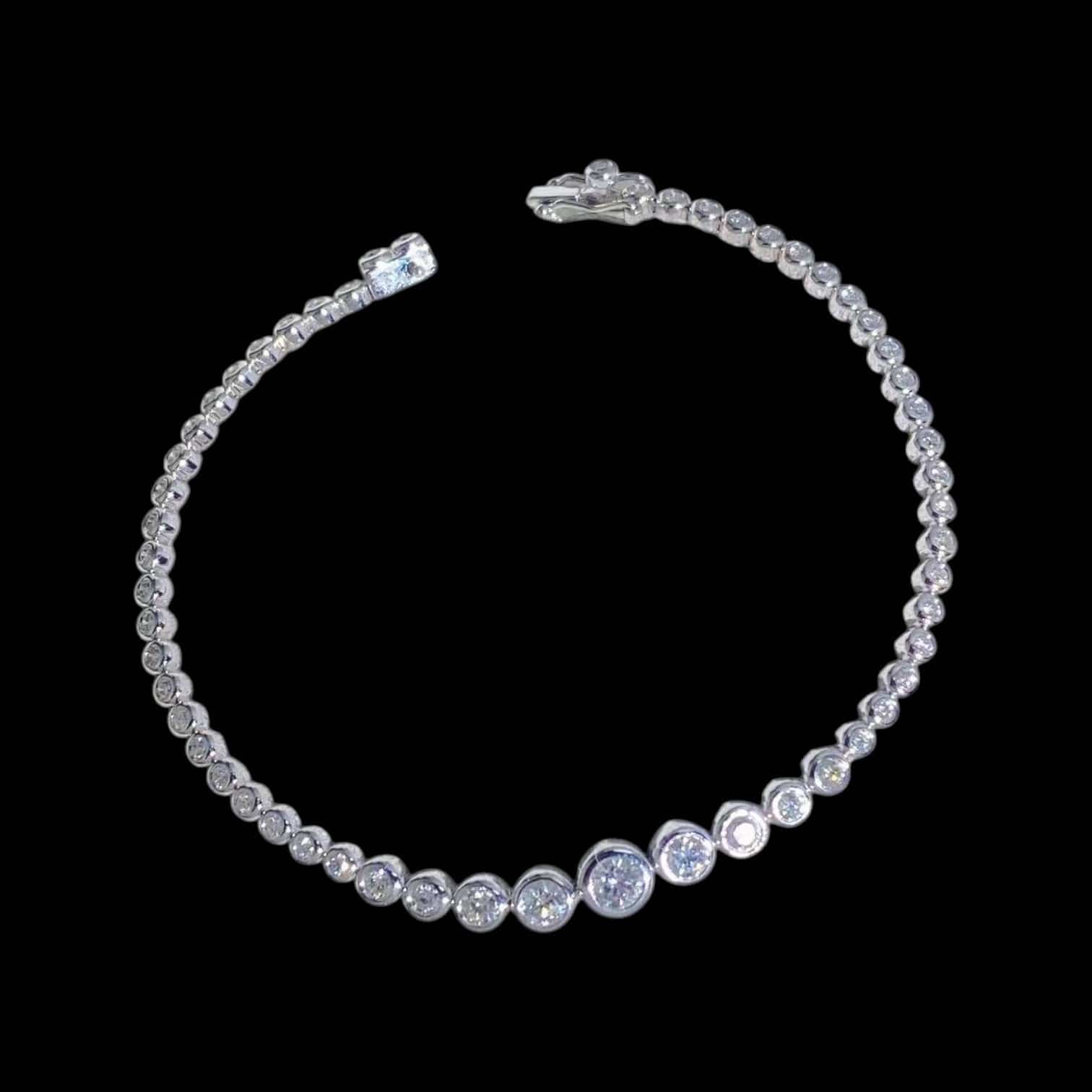 Luxury Promise 1.25ct White Diamond Bezel Set Tennis Bracelet set in 18ct Gold