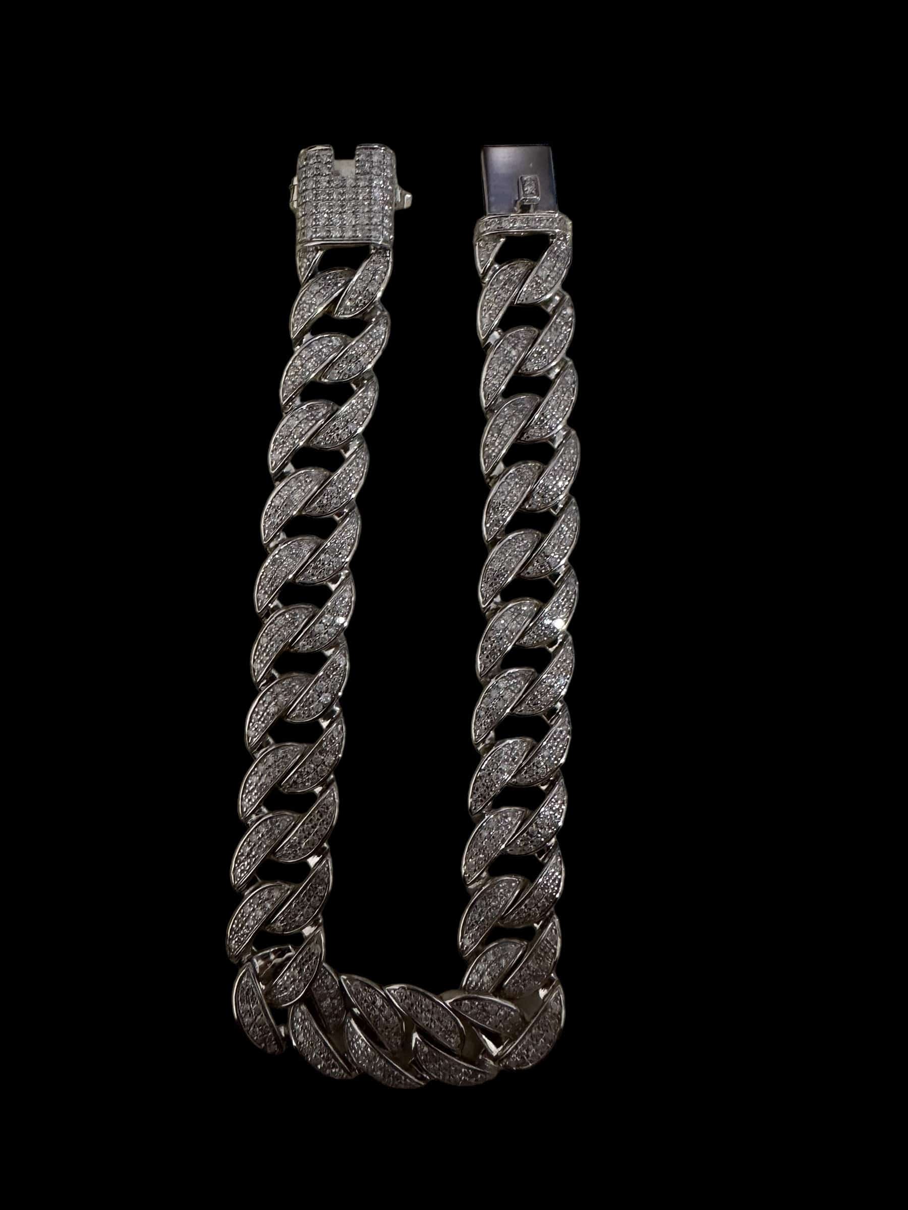 Luxury Promise 2.30ct Pave Diamond Chain Bracelet set in 18K White Gold