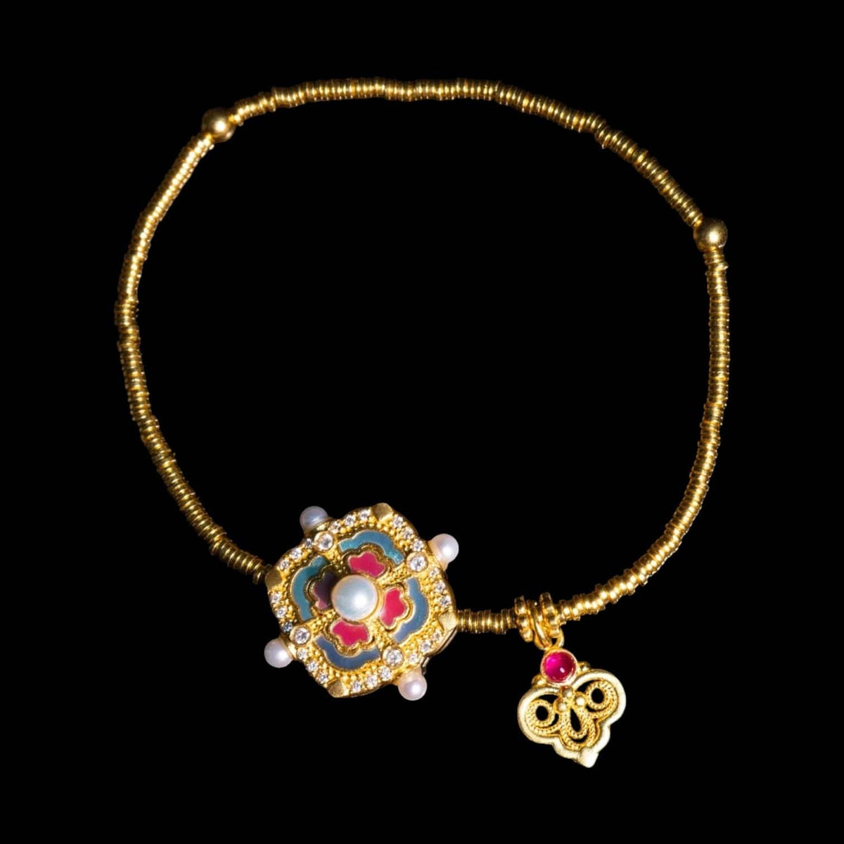 Luxury Promise 24K Gold with 0.153ct White Diamond & Mother of Pearl