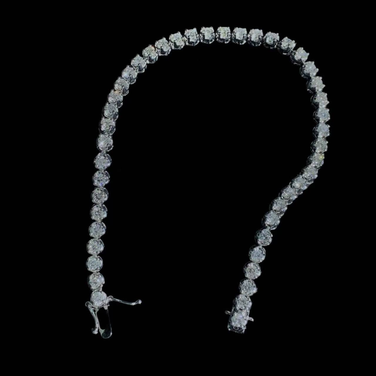 Luxury Promise 3.00ct Natural White Tennis Bracelet set in 18K White Gold