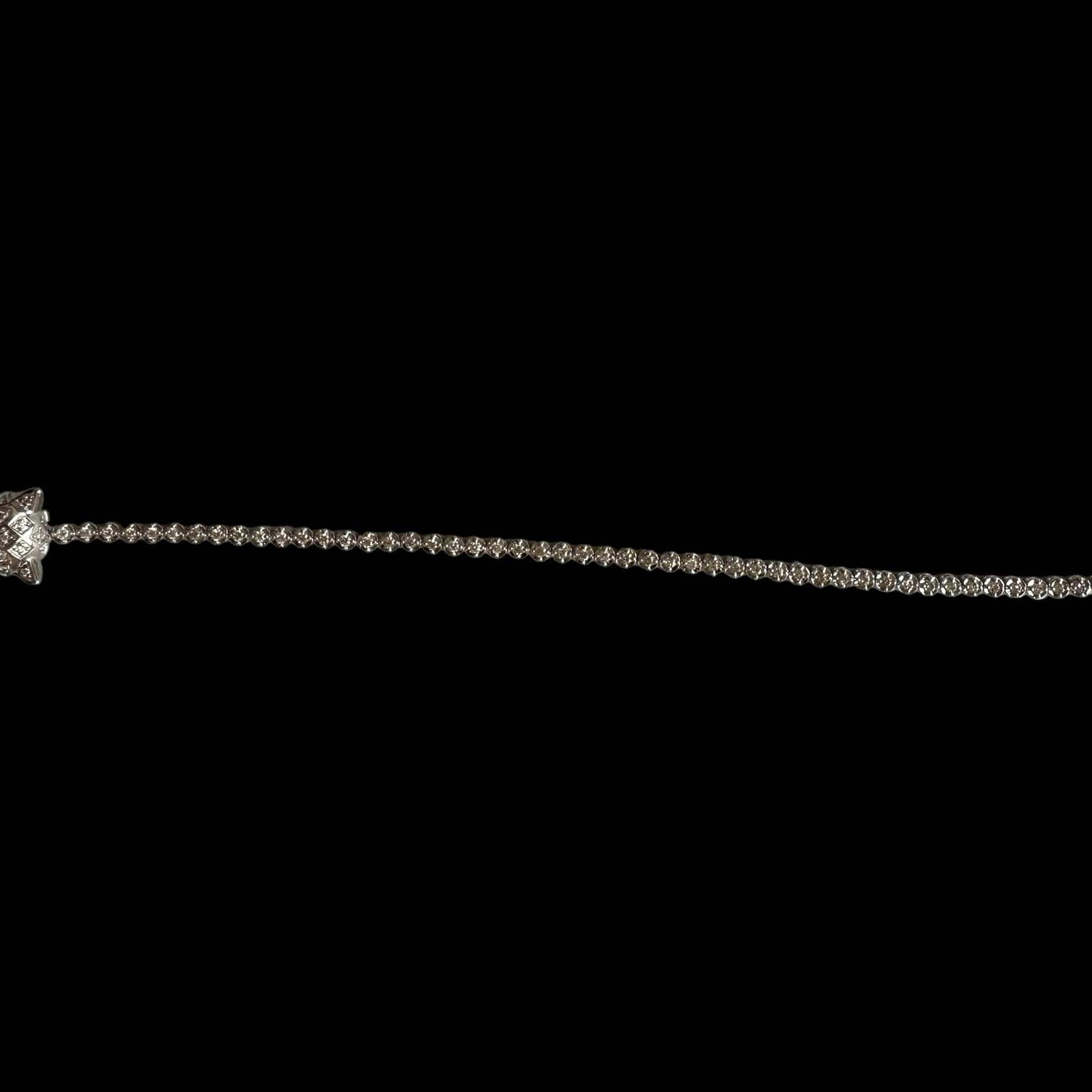 Luxury Promise Natural Diamonds and 18K White Gold Bracelet with Panther Head - Sizes 18cm - 19cm