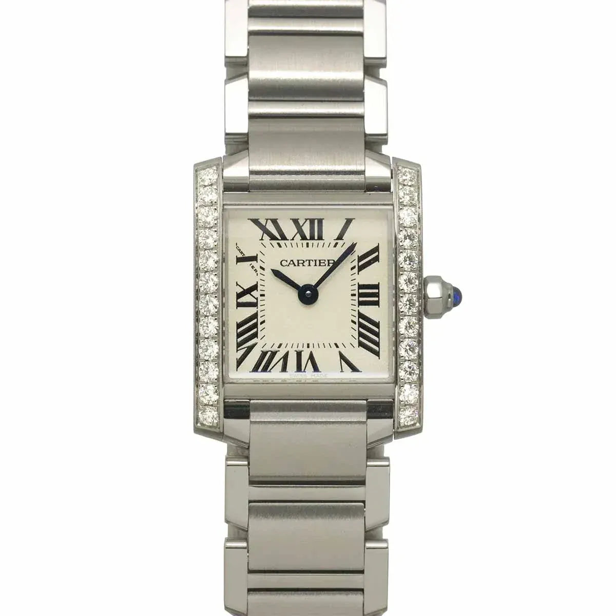 LUXURY PROMISE Cartier Tank Francaise SM W4TA0008 Diamond Bezel cream Dial Ladies 90334750