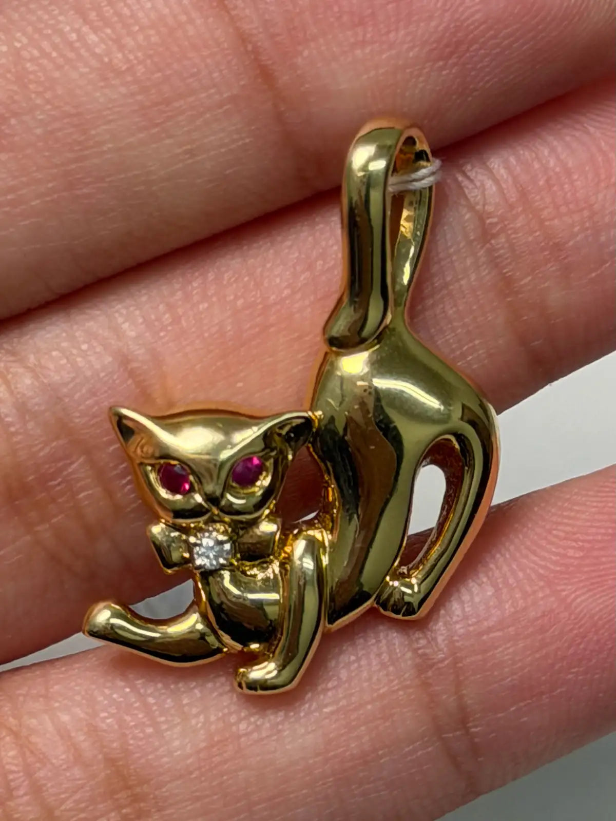 Luxury Promise Cat Pendant in 18K - D0.02ct 0263 JJC0435