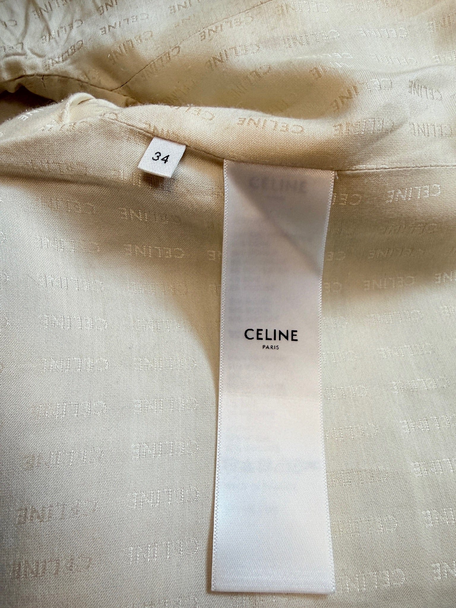 Luxury Promise Celine Cream Wool Blend Chausseur Tweed Jacket- Size 34