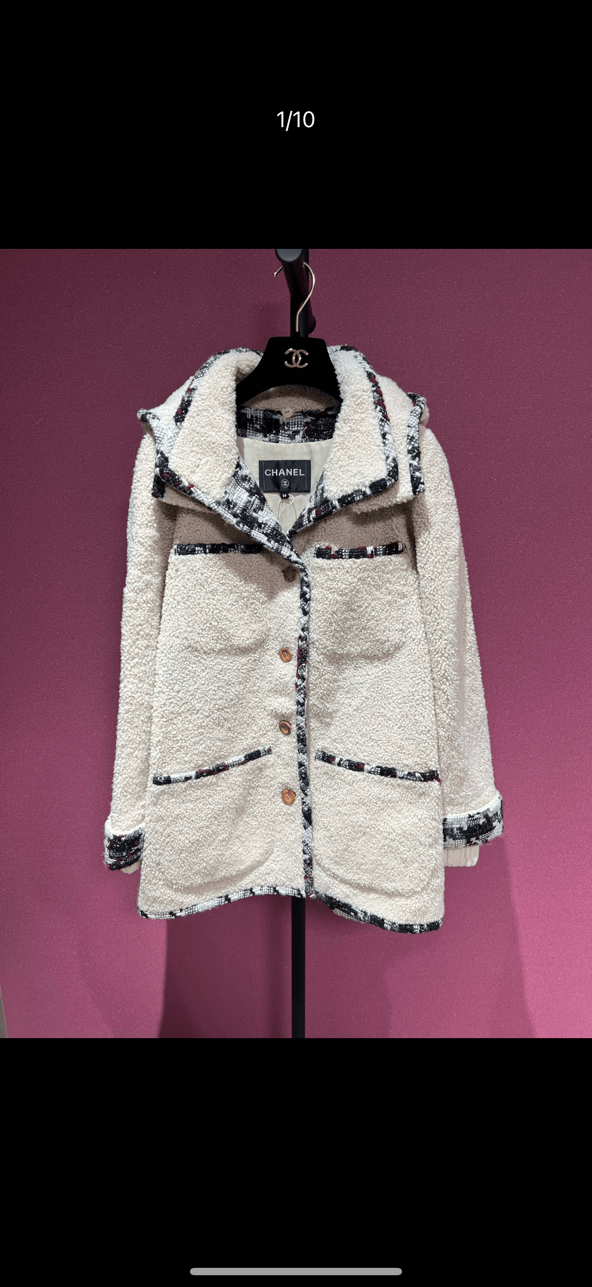 Luxury Promise CHANEL 19B SHEARLING JACKET 38 FT101670