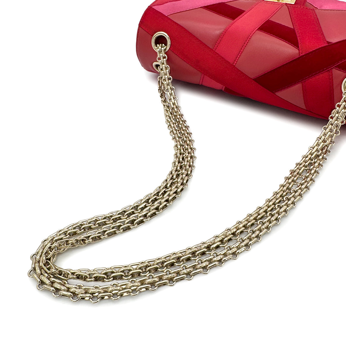 LUXURY PROMISE CHANEL 2.55 CHAIN SHOULDER BAG RED LAMB SKIN 90274412