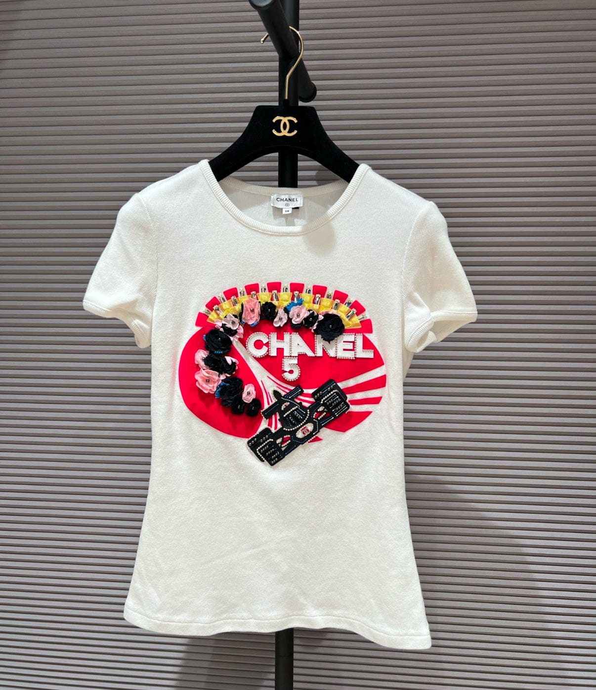 Luxury Promise CHANEL 23C RACER T SHIRT SZ 38 FT505