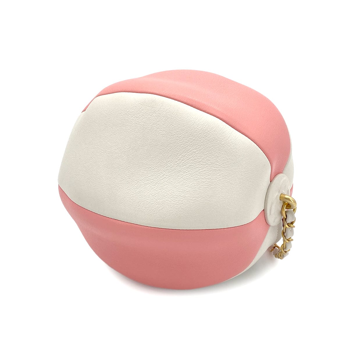 LUXURY PROMISE CHANEL BEACH COLLECTION 19SS BEACH BALL CHAIN SHOULDER BAG PINK WHITE LEATHER 90287102