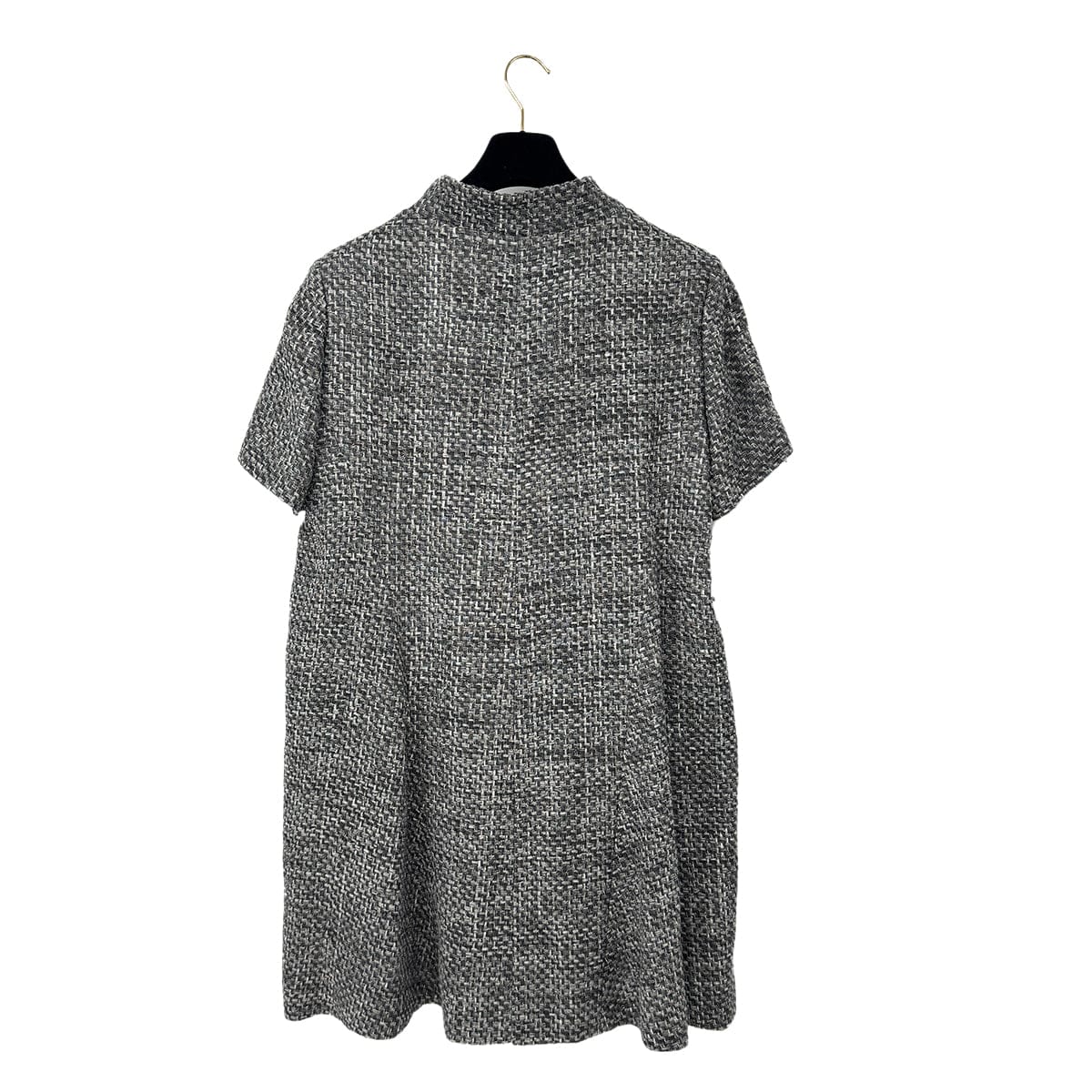 LUXURY PROMISE CHANEL CAMELLIA COCO BUTTON TWEED JACKET GRAY NYLON 50 P51 RTW 90303319