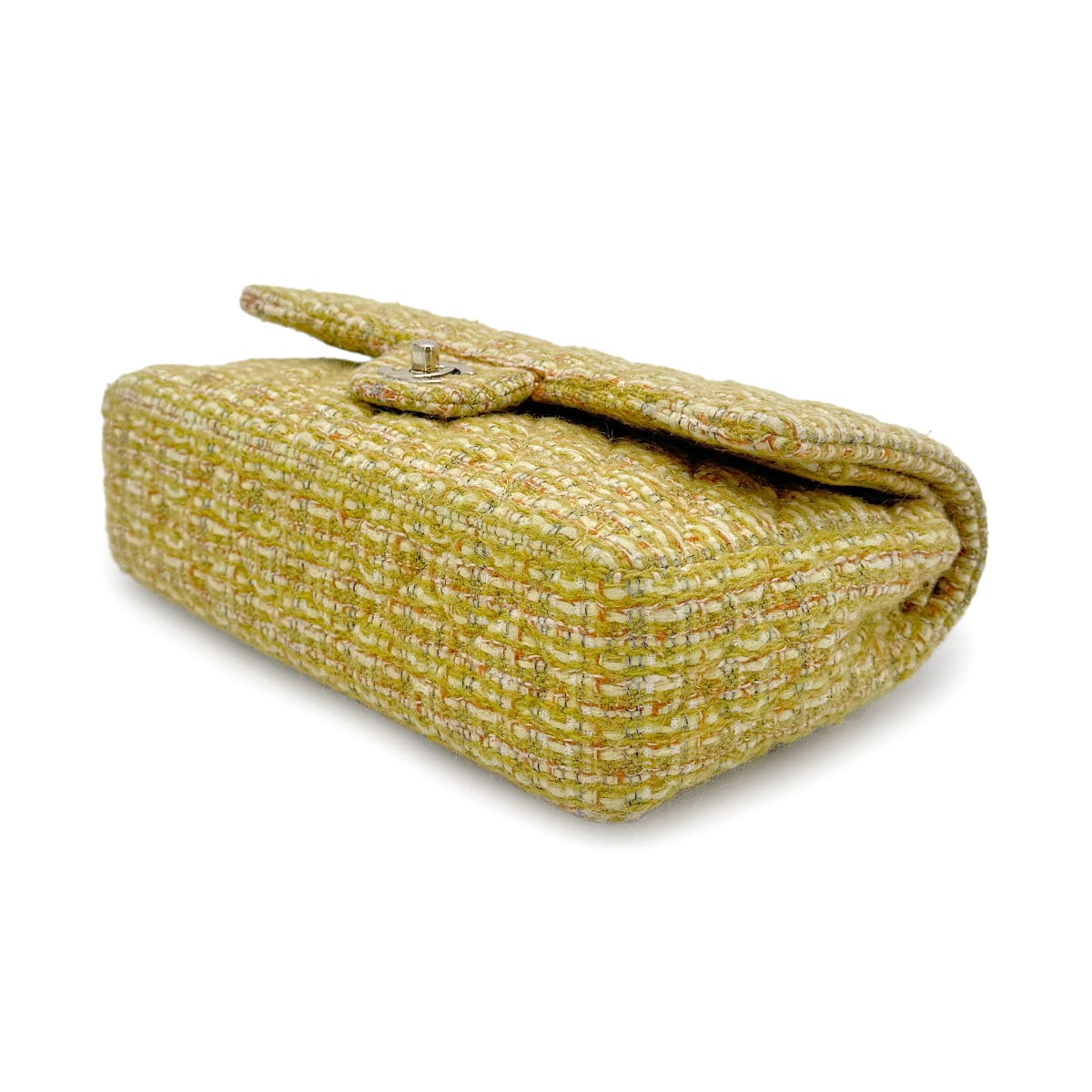 LUXURY PROMISE CHANEL CHAIN SHOULDER BAG YELLOW GREEN TWEED 90271986