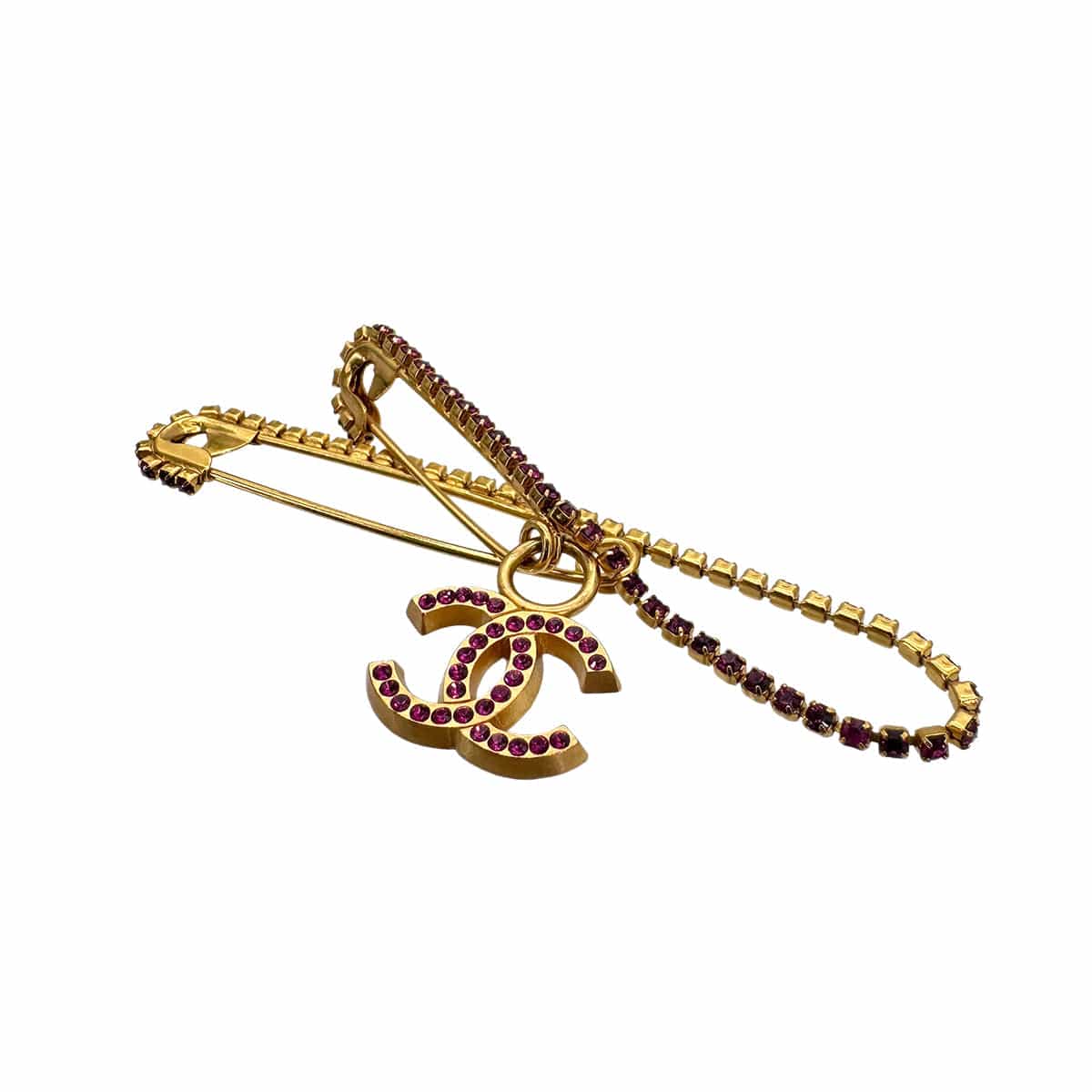 LUXURY PROMISE CHANEL COCOMARK BROOCH RHINESTONE PINK ACCESSORY 02P 90276326