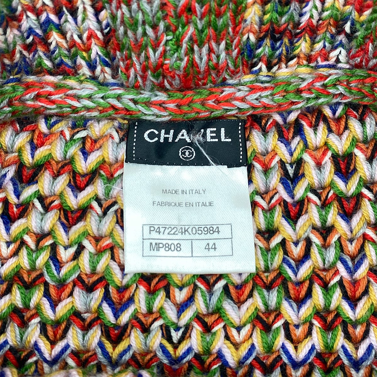 LUXURY PROMISE CHANEL COCOMARK KNIT TOPS MULTICOLOR WOOL 44 P47 RTW 90305912