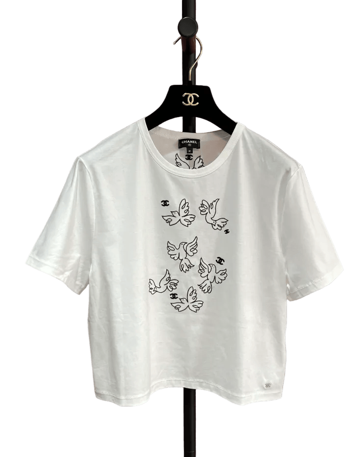 Luxury Promise CHANEL DOVE WHITE TEE M FT102083