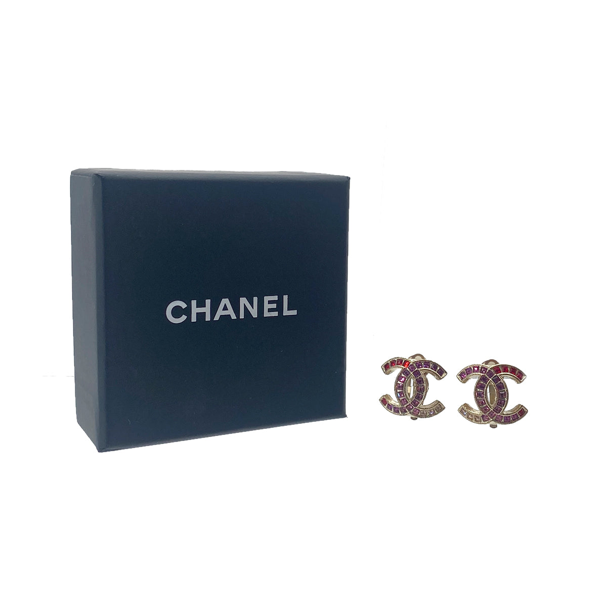 LUXURY PROMISE CHANEL EARRINGS COCOMARK COLOR STONE PINK RED ACCESSORY A17B 90276784