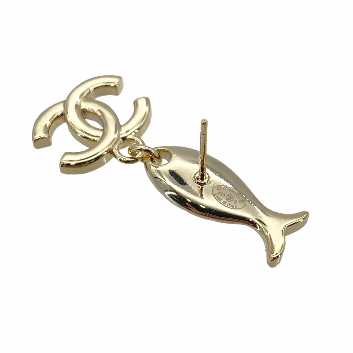 LUXURY PROMISE CHANEL EARRINGS COCOMARK FISH RHINESTONE SWING B25C 90272348