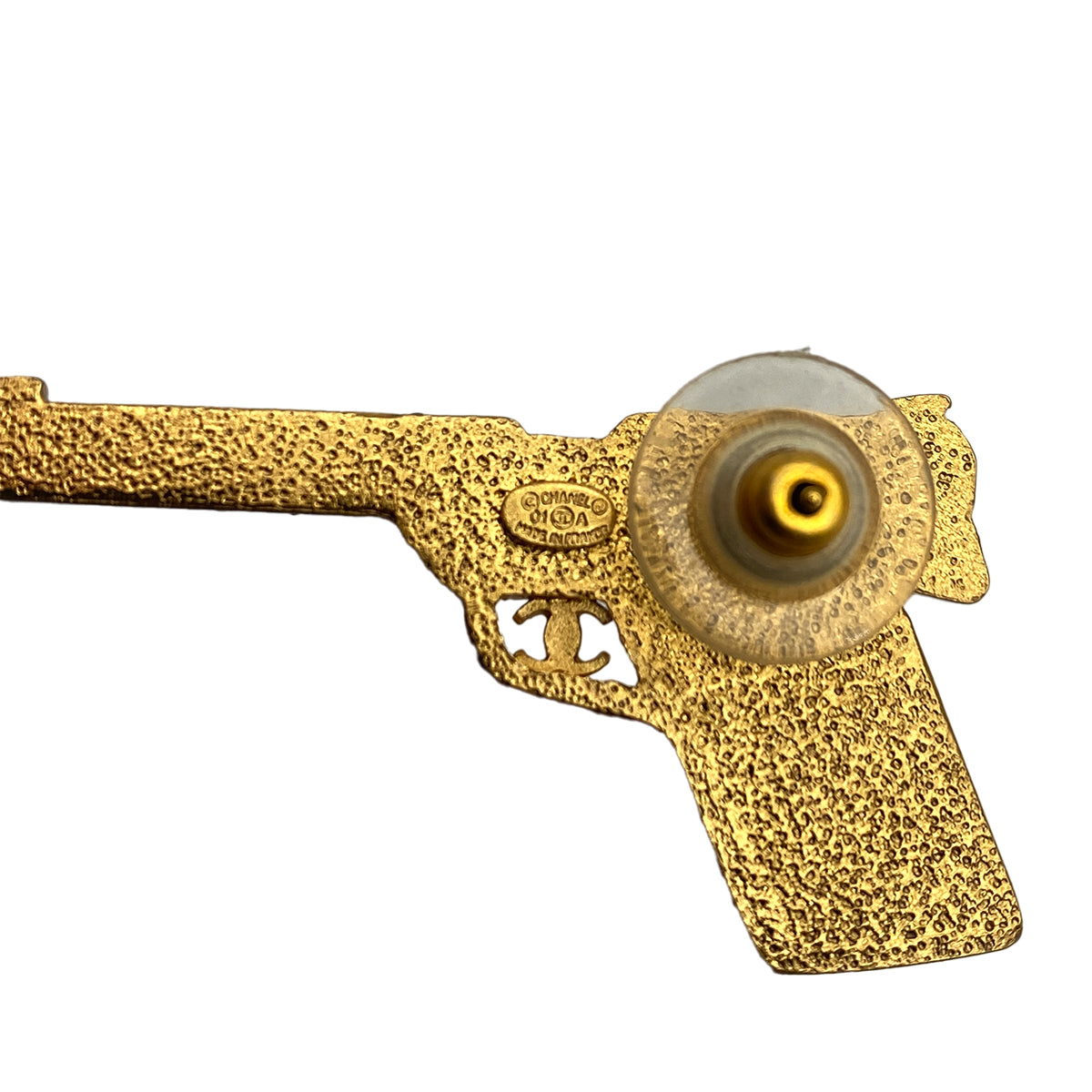 LUXURY PROMISE CHANEL EARRINGS COCOMARK RHINESTONE GUN MOTIF ACCESSORY 01A 90265932