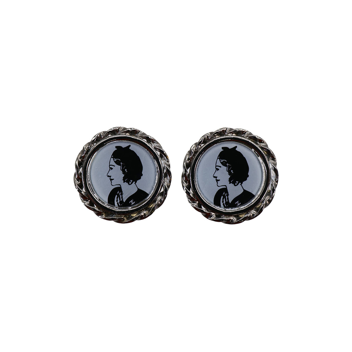 LUXURY PROMISE CHANEL EARRINGS MADEMOISELLE SILVER ACCESSORY 03P 90321049
