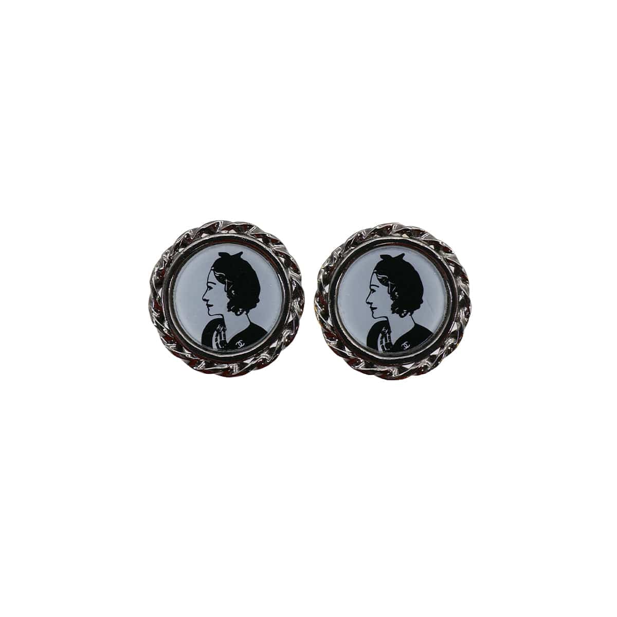 LUXURY PROMISE CHANEL EARRINGS MADEMOISELLE SILVER ACCESSORY 03P 90321139