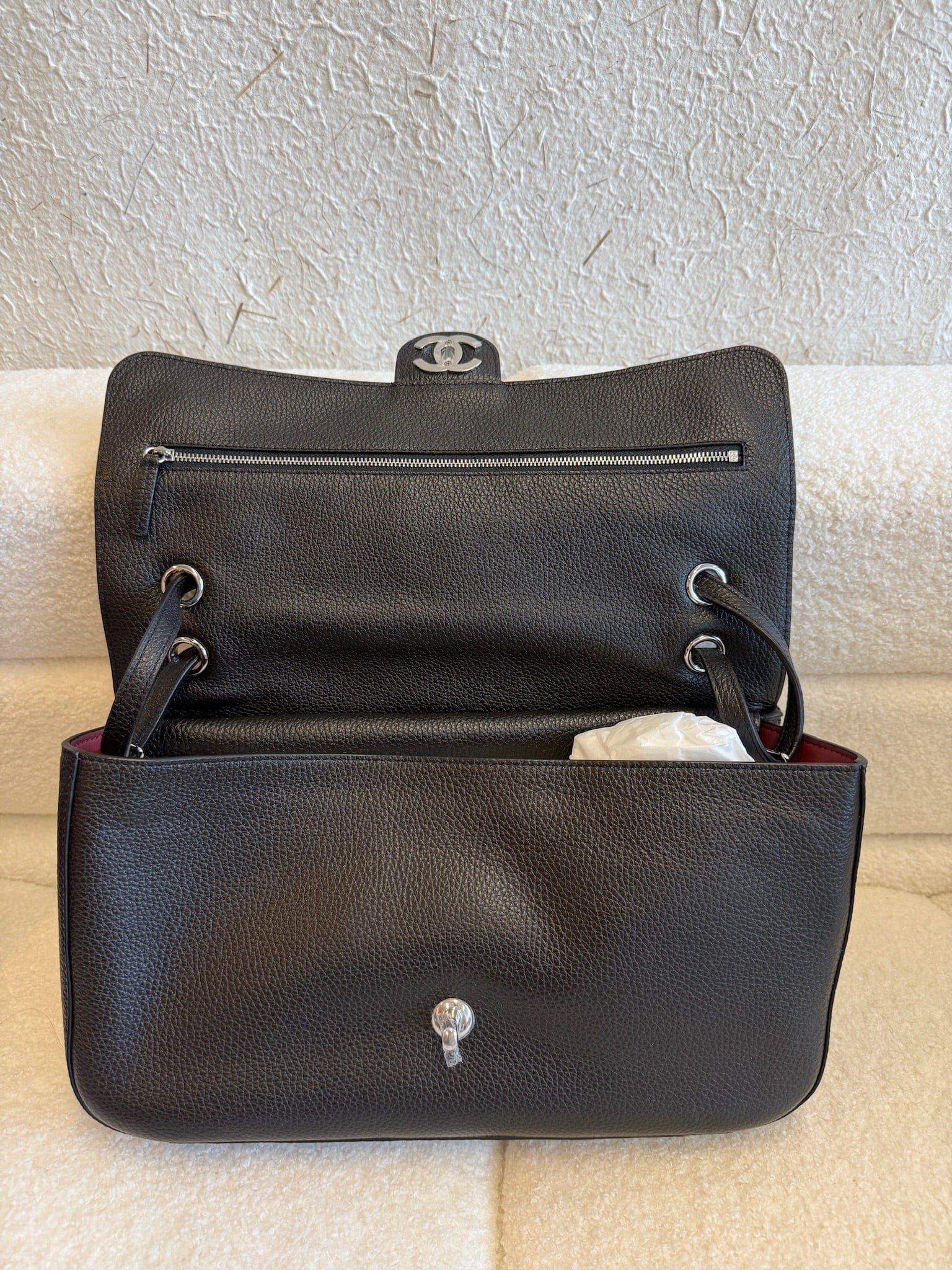 Luxury Promise Chanel Grained Calfskin Souplissimo Maxi Flap Black
