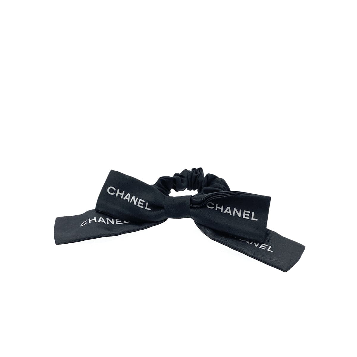 LUXURY PROMISE CHANEL HAIR RUBBER LOGO RIBBON HAIR ACCESSORY BLACK 90276775