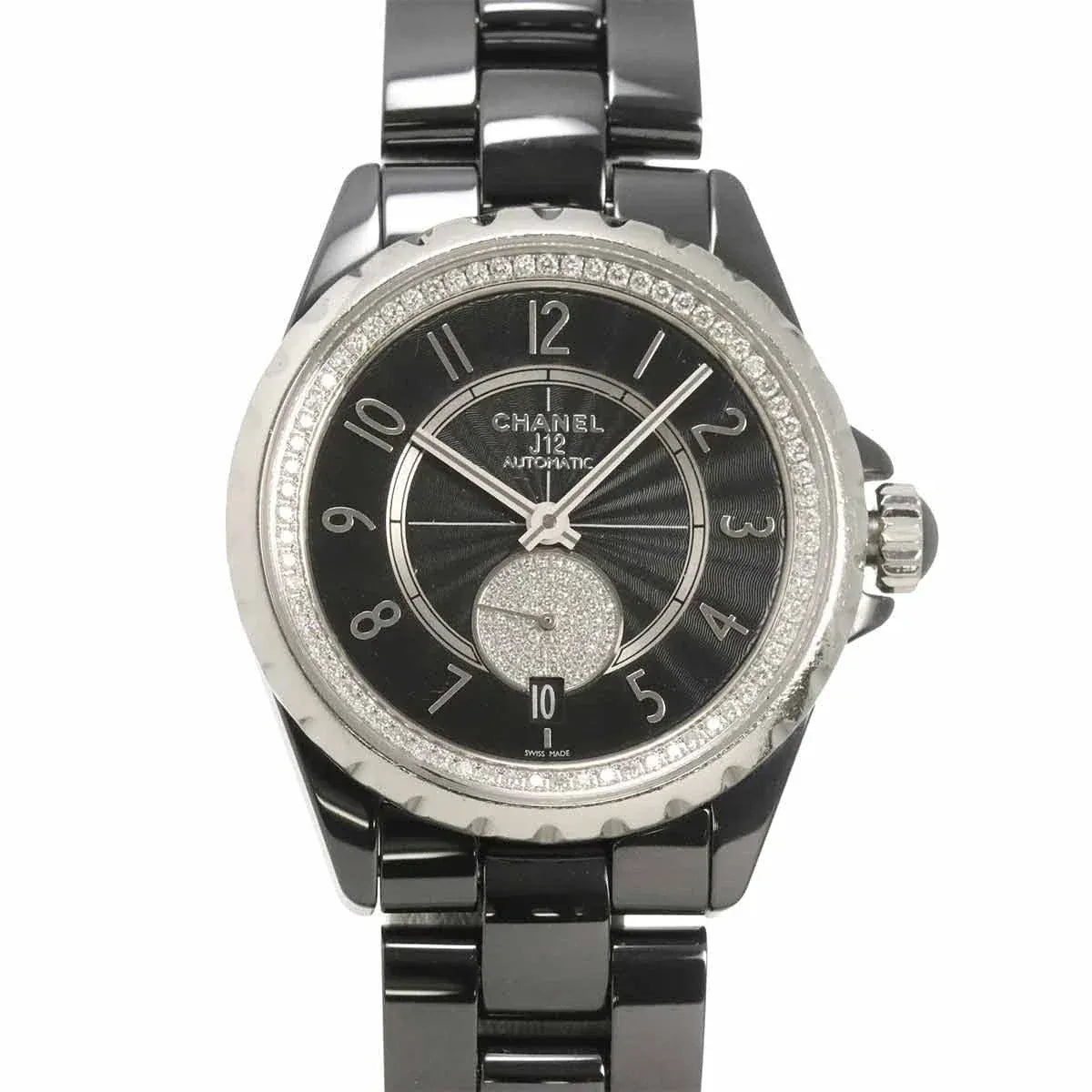 LUXURY PROMISE CHANEL J12 365 H3840 Date Automatic Diamosd Black Dial Mens Watch 90338867