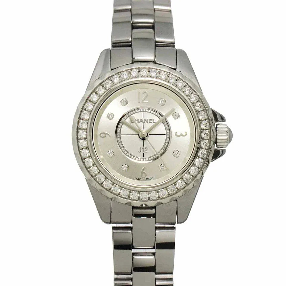 LUXURY PROMISE CHANEL J12 Chromatic H3402 Quartz Gray Dial Ceramic Ladies Watch 90336714