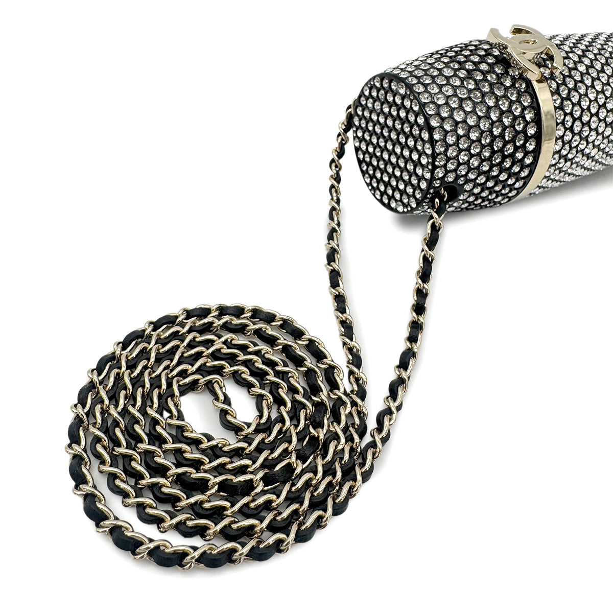 LUXURY PROMISE CHANEL LIP CASE CHAIN SHOULDER BAG COCOMARK RHINESTONE BLACK B21V 90273874