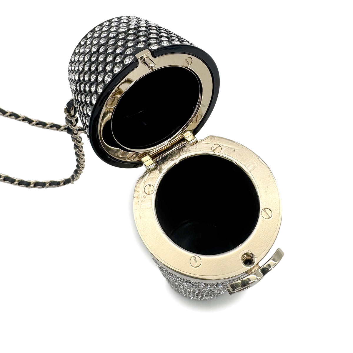 LUXURY PROMISE CHANEL LIP CASE CHAIN SHOULDER BAG COCOMARK RHINESTONE BLACK B21V 90273874