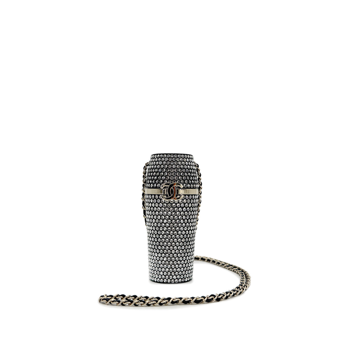 LUXURY PROMISE CHANEL LIP CASE CHAIN SHOULDER BAG COCOMARK RHINESTONE BLACK B21V 90273874