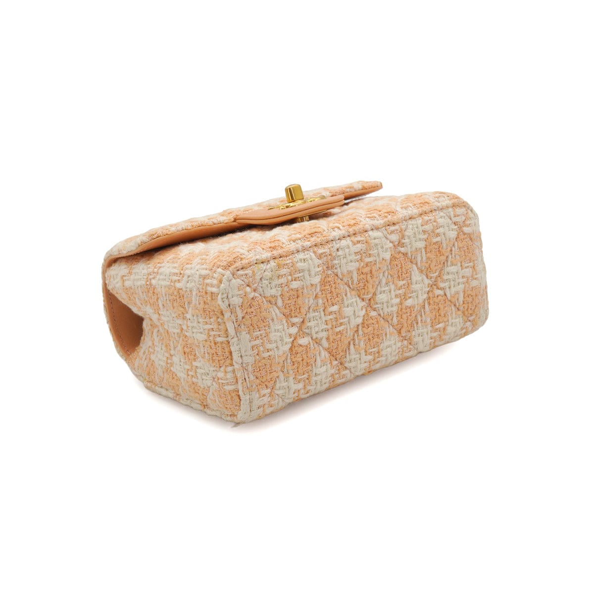 LUXURY PROMISE CHANEL MATELASSE CHAIN HAND SHOULDER BAG BEIGE TWEED GOLD HARDWARE 90332581