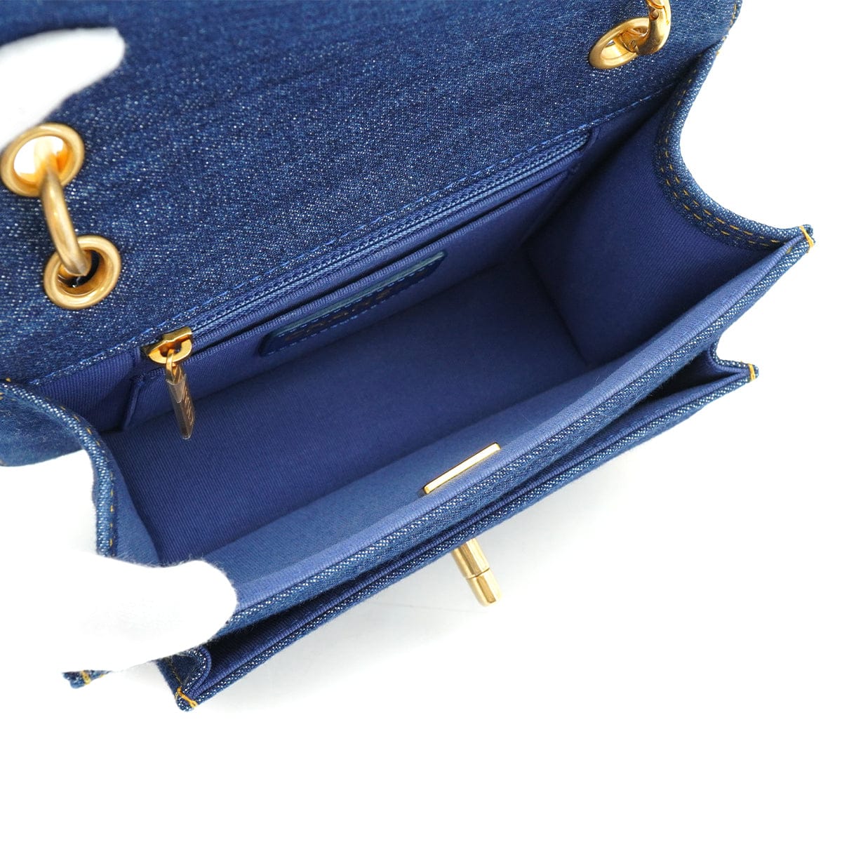 LUXURY PROMISE CHANEL MATELASSE CHAIN SHOULDER BAG BLUE DENIM GOLD HARDWARE 90341448