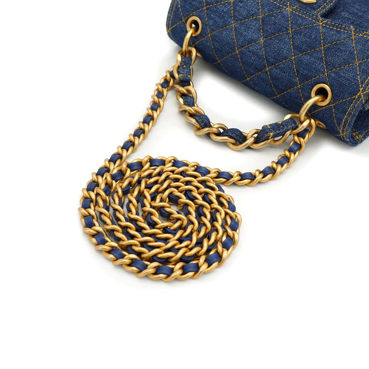 LUXURY PROMISE CHANEL MATELASSE CHAIN SHOULDER BAG BLUE DENIM GOLD HARDWARE 90341448