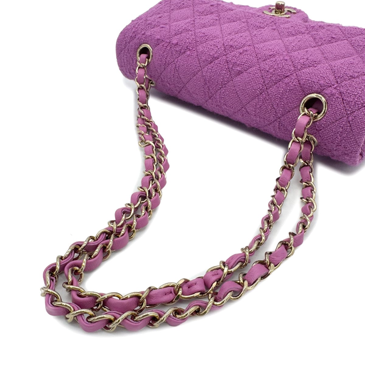 LUXURY PROMISE CHANEL MATELASSE CHAIN SHOULDER BAG PURPLE TWEED 90287109