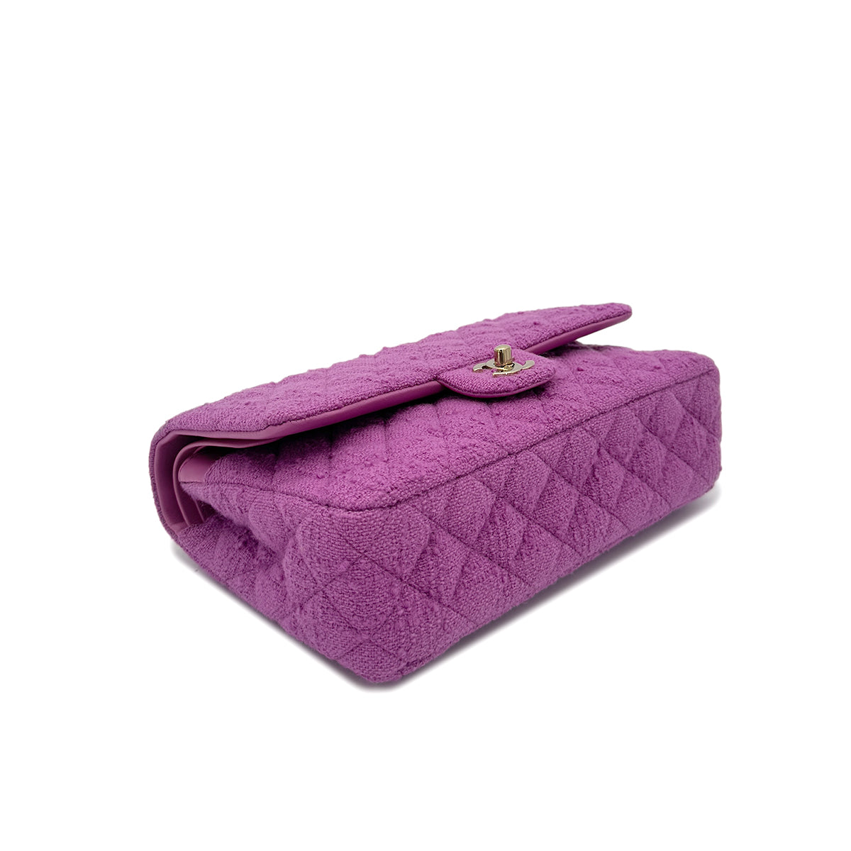 LUXURY PROMISE CHANEL MATELASSE CHAIN SHOULDER BAG PURPLE TWEED 90287109