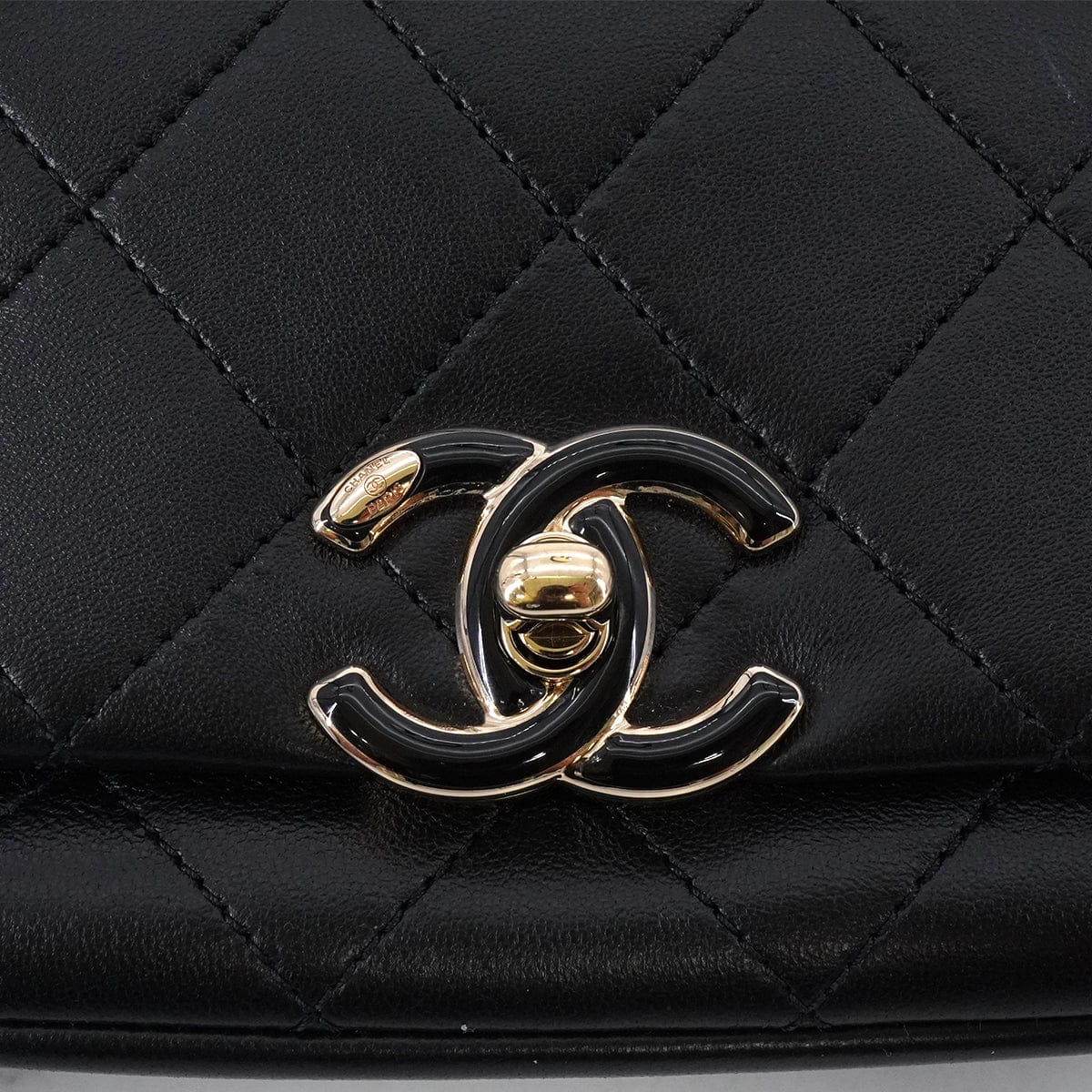 LUXURY PROMISE CHANEL MINI MATELASSE CHAIN SHOULDER BAG BLACK LAMB SKIN GOLD HARDWARE 90341846