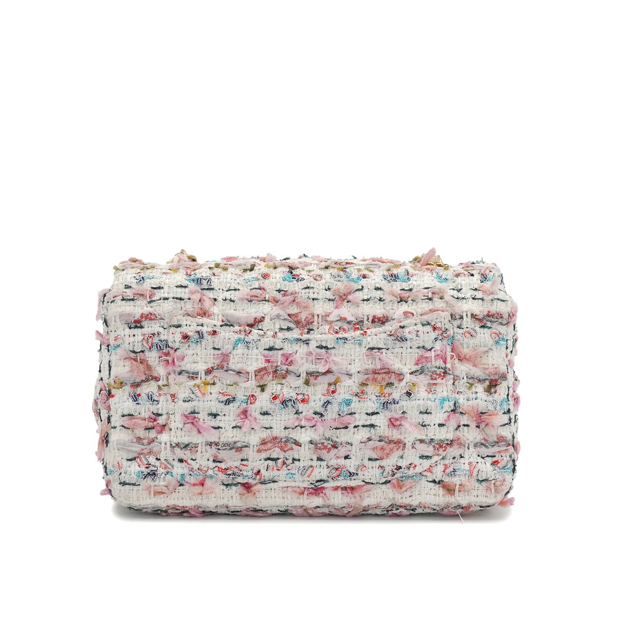 LUXURY PROMISE CHANEL MINI MATELASSE CHAIN SHOULDER BAG MULTICOLOR TWEED GOLD HARDWARE 90335836