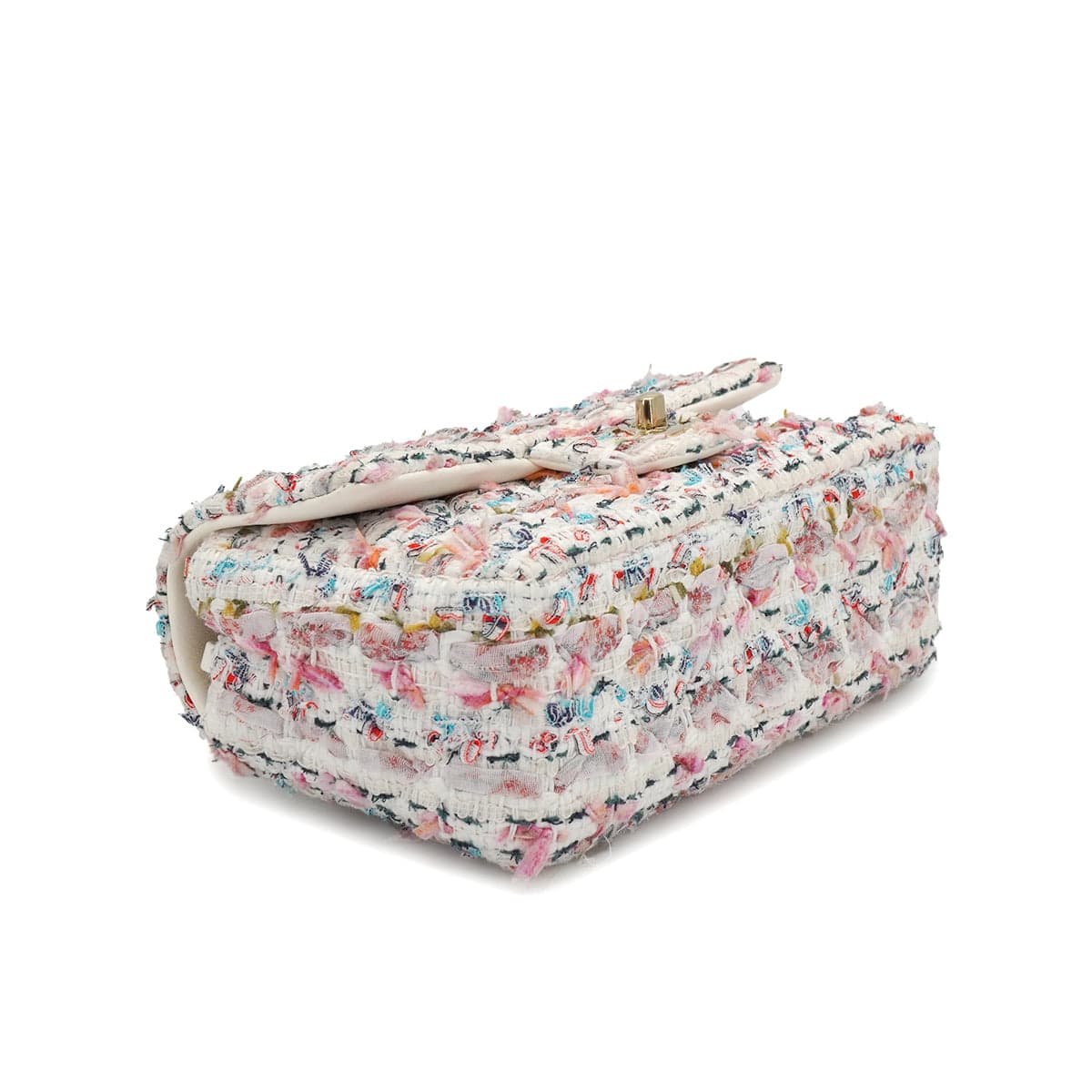 LUXURY PROMISE CHANEL MINI MATELASSE CHAIN SHOULDER BAG MULTICOLOR TWEED GOLD HARDWARE 90335836