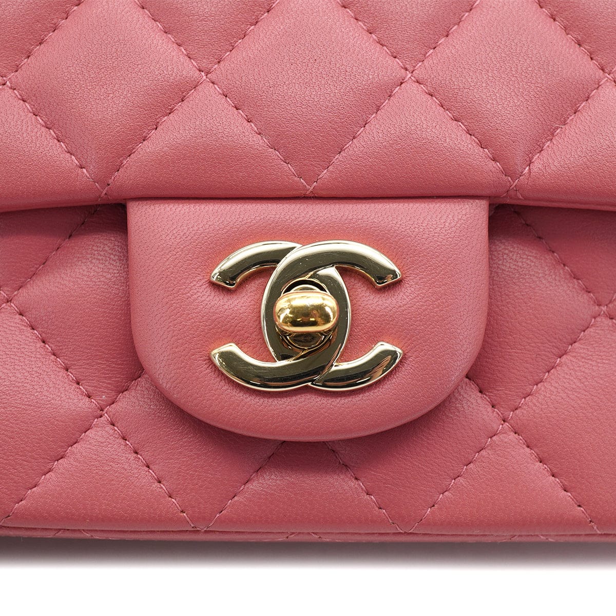 LUXURY PROMISE CHANEL MINI MATELASSE CHARM CHAIN SHOULDER BAG PINK LAMB SKIN GOLD HARDWARE 90331667