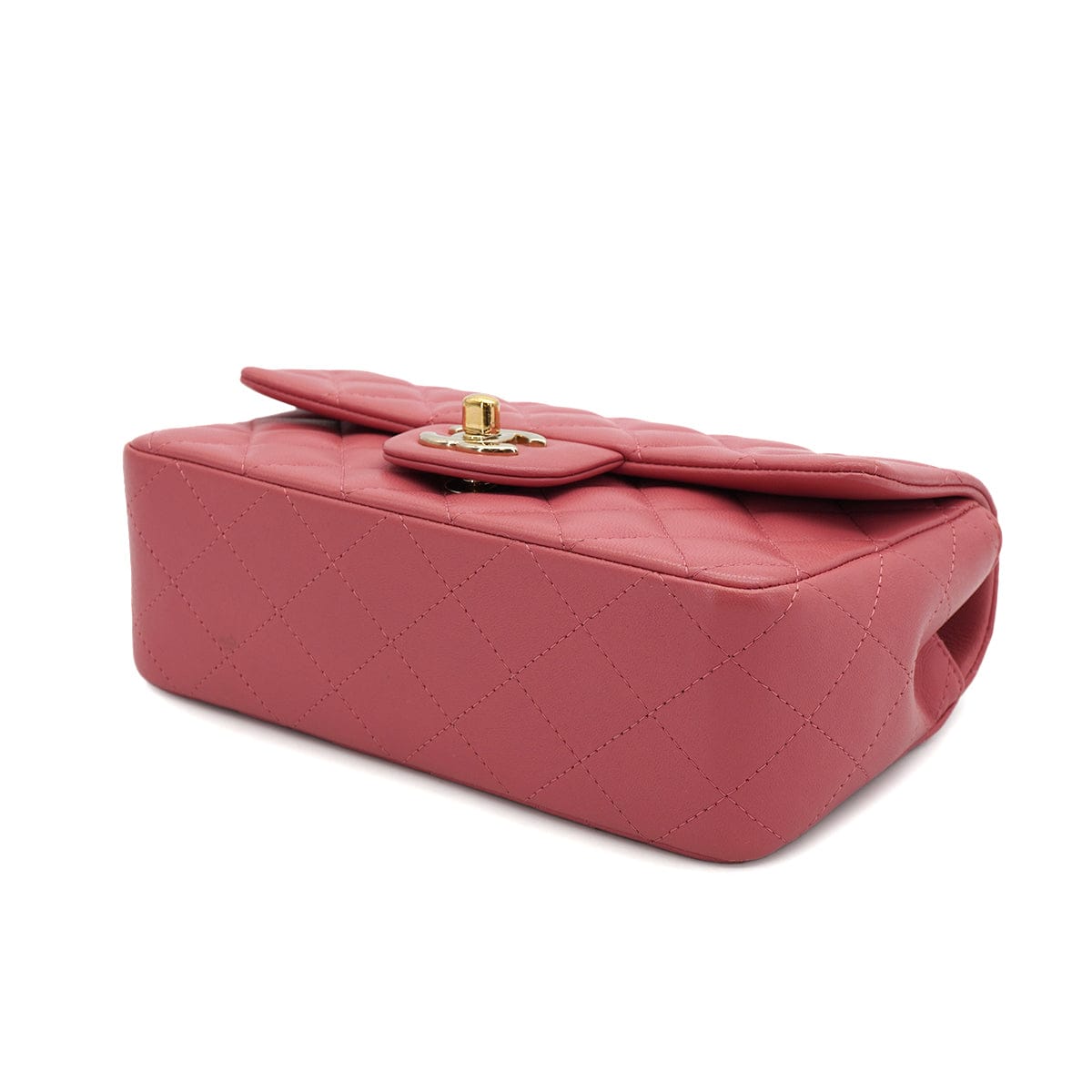 LUXURY PROMISE CHANEL MINI MATELASSE CHARM CHAIN SHOULDER BAG PINK LAMB SKIN GOLD HARDWARE 90331667