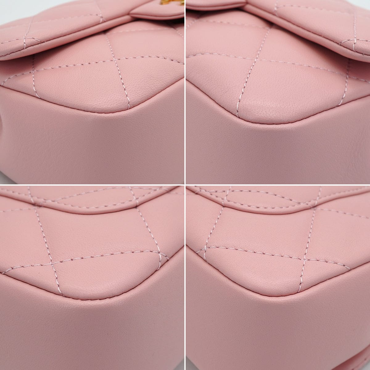 LUXURY PROMISE CHANEL MINI MATELASSE HEART CHARM CHAIN SHOULDER BAG PINK LAMB SKIN GOLD HARDWARE 90335891