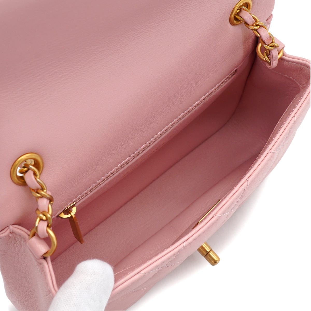 LUXURY PROMISE CHANEL MINI MATELASSE HEART CHARM CHAIN SHOULDER BAG PINK LAMB SKIN GOLD HARDWARE 90335891