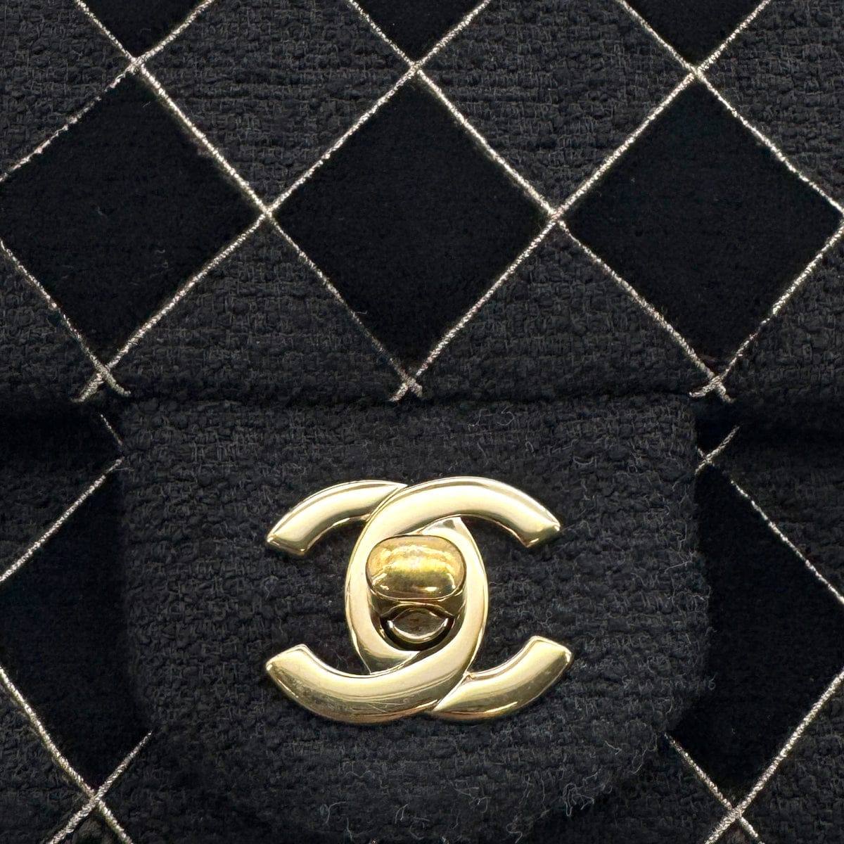LUXURY PROMISE CHANEL MINI SQUARE 17 CHAIN SHOULDER BAG BLACK CANVAS VELOR 90307023