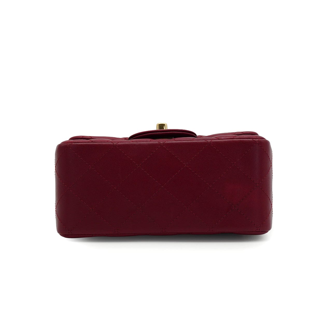 LUXURY PROMISE CHANEL MINI SQUARE 17 CHAIN SHOULDER BAG BORDEAUX LAMB SKIN GOLD HARDWARE 90343007