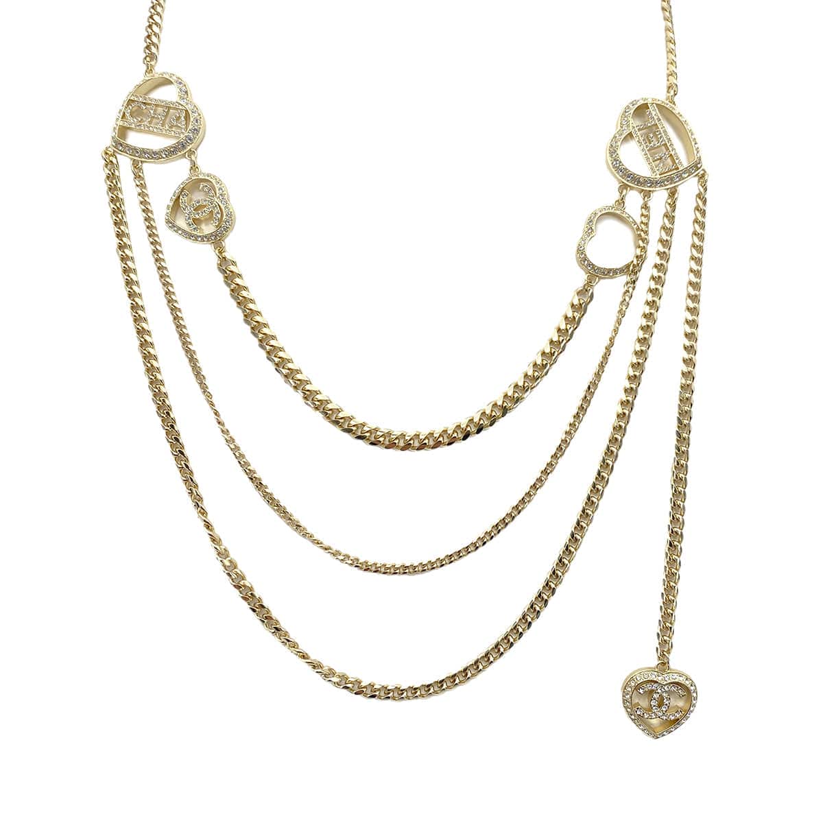 LUXURY PROMISE CHANEL NECKLACE COCOMARK HEART RHINESTONE ACCESSORY C23B 90260159