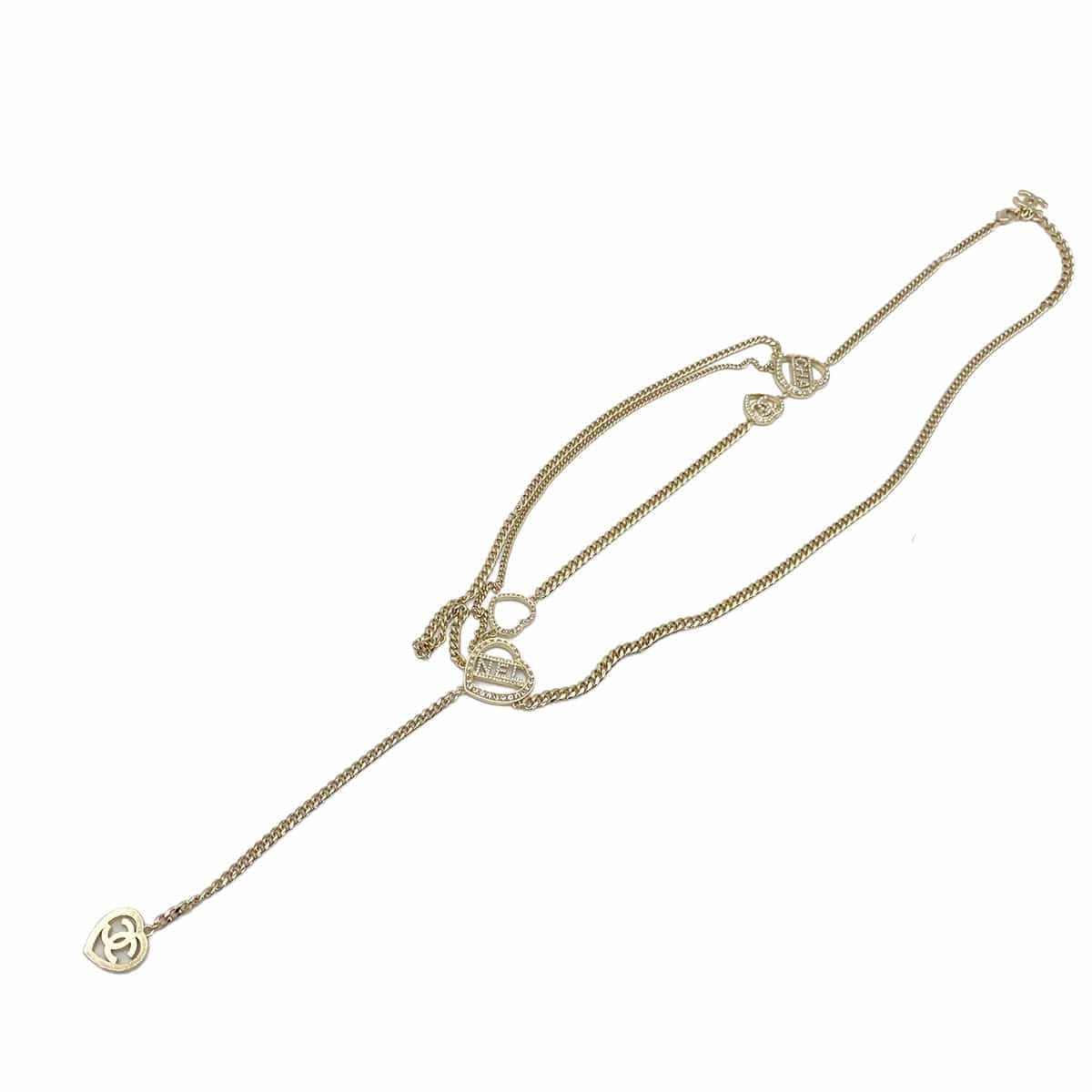 LUXURY PROMISE CHANEL NECKLACE COCOMARK HEART RHINESTONE ACCESSORY C23B 90260159