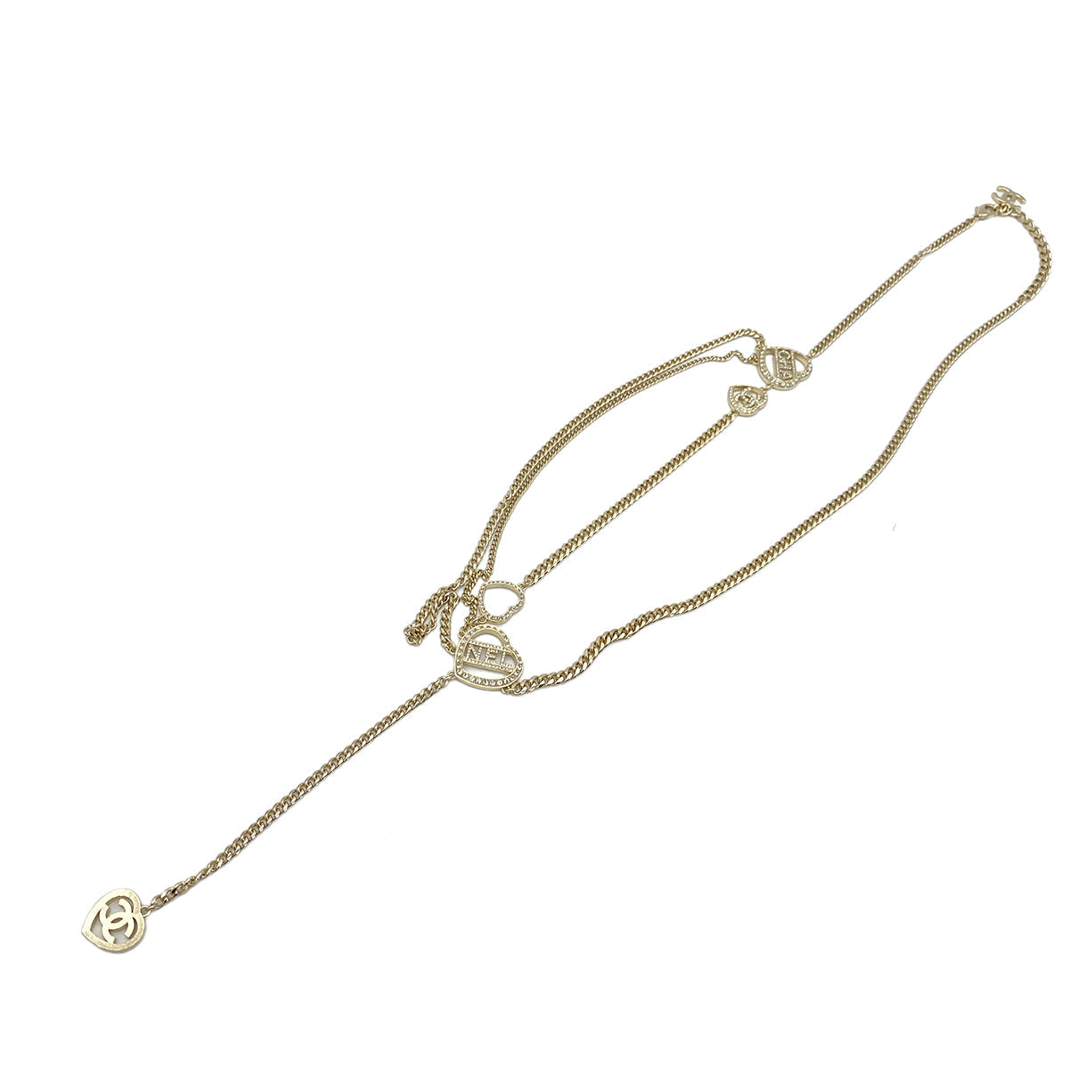 LUXURY PROMISE CHANEL NECKLACE COCOMARK HEART RHINESTONE ACCESSORY C23B 90260159