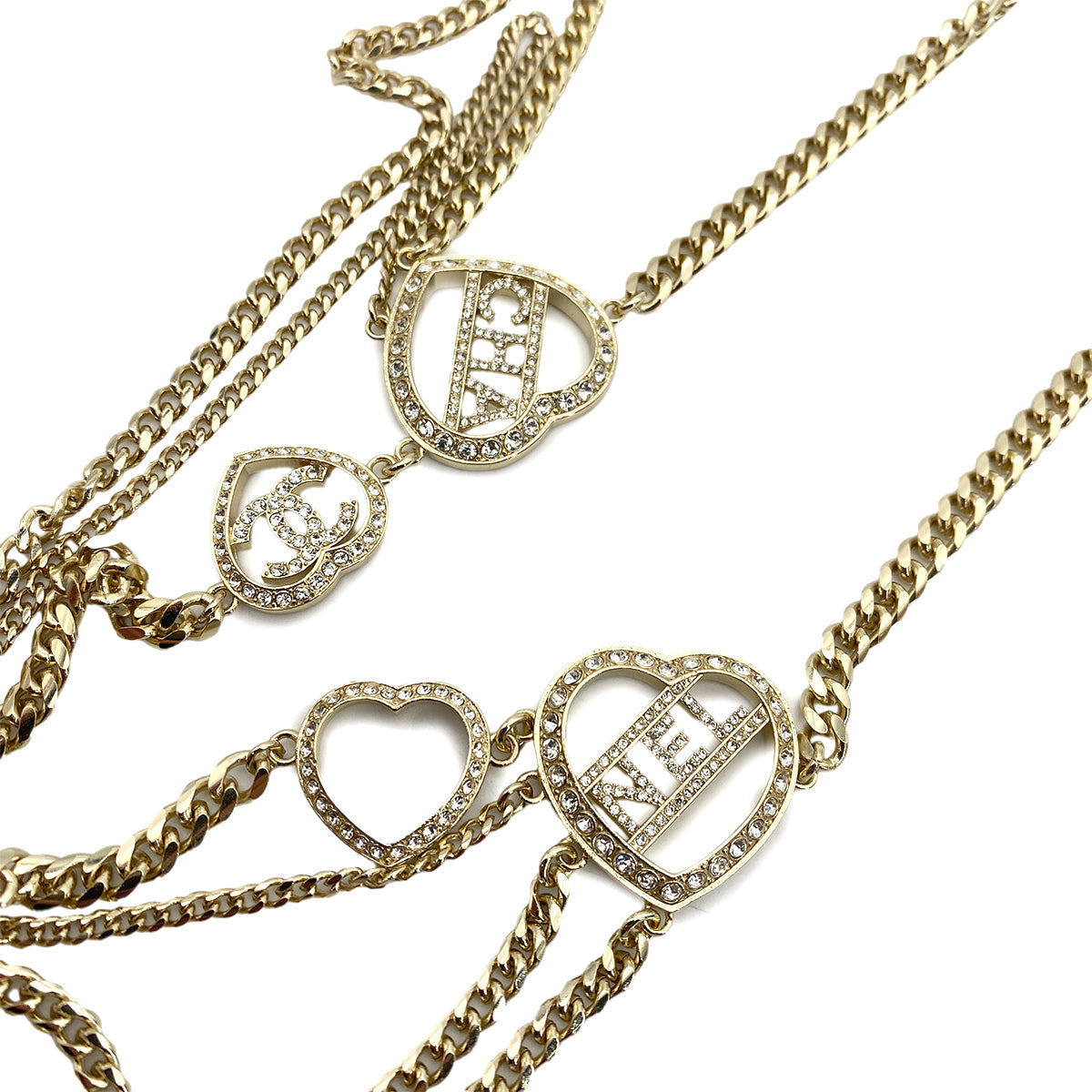 LUXURY PROMISE CHANEL NECKLACE COCOMARK HEART RHINESTONE ACCESSORY C23B 90260159