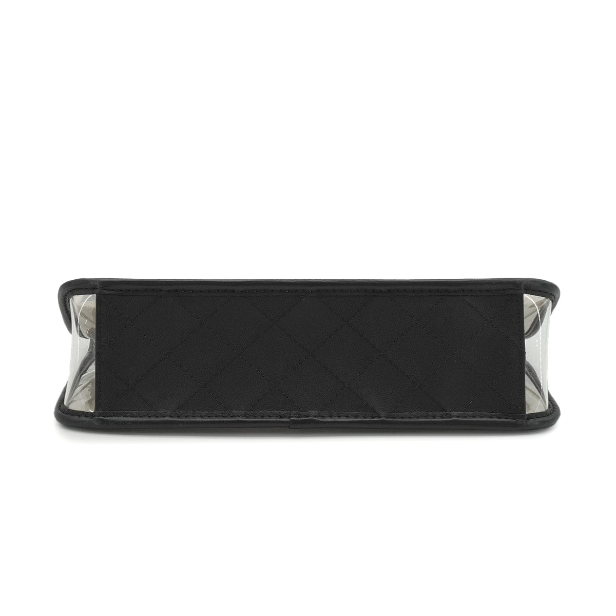 LUXURY PROMISE CHANEL SAND BY THE SEA CHAIN SHOULDER BAG BLACK CLEAR VINYL SAND LAMB SKIN GOLD HARDWARE 90341908